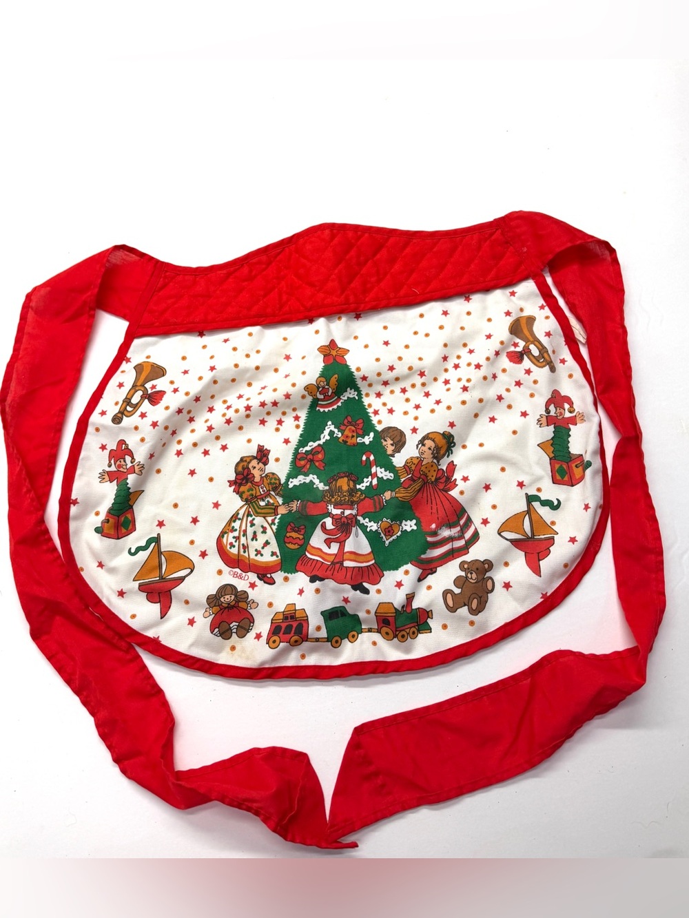 Vintage B&D Gourmet Gallery Holiday Christmas Tree Half-Apron Cooking Kitchen